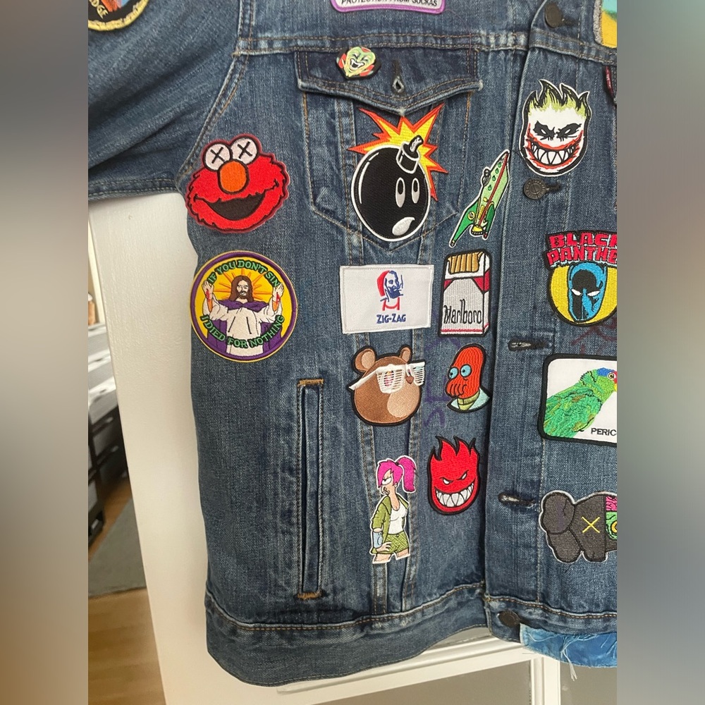 Custom patchwork Jacket sz L - Picture 3 of 10